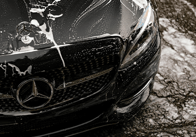 Car detailing close-up